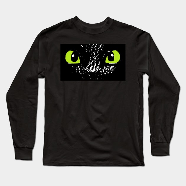 how to train your dragon (toothless up close) Long Sleeve T-Shirt by Moonsong